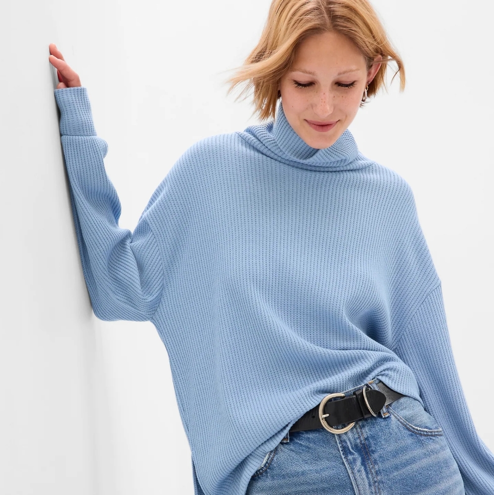 Gap Waffle Oversized Chunky Turtleneck XS